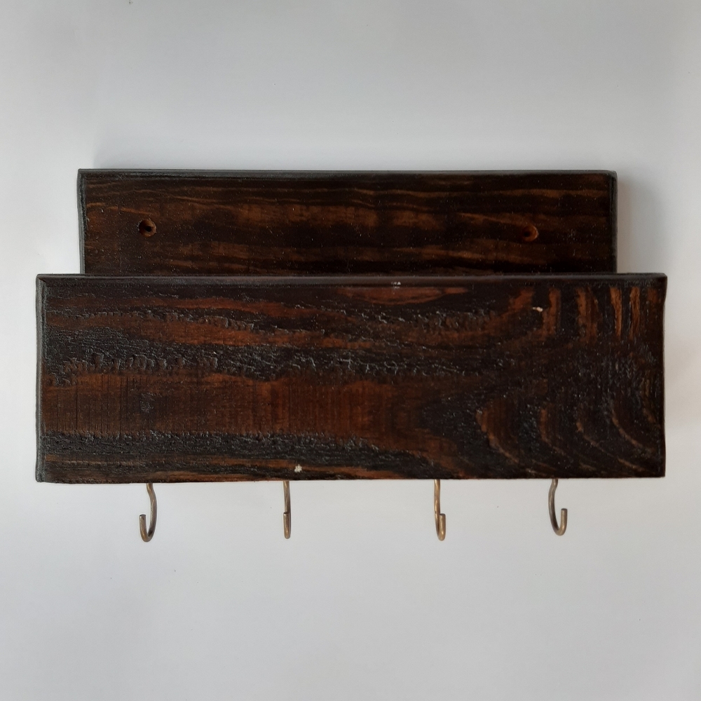 NEW Key holder and mail organizer handcrafted wood